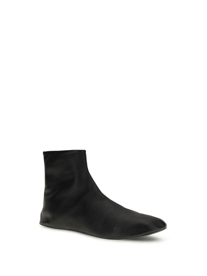 THE ROW Leather ankle Boots lined with soft shearling