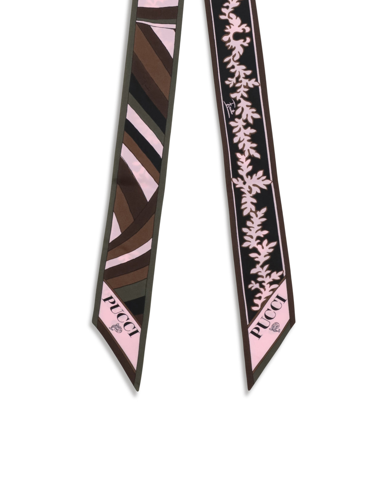 Pucci Silk Twill Scarf - Khaki Pink