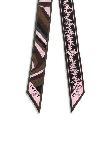 Pucci Silk Twill Scarf - Khaki Pink
