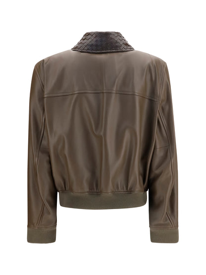Bottega Veneta Glossy leather Jacket - Wader Green