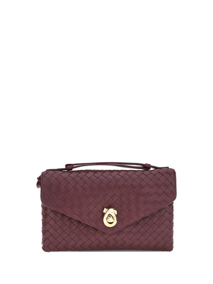 Bottega Veneta Knot Lock Shoulder Bag - Barolo-M Brass