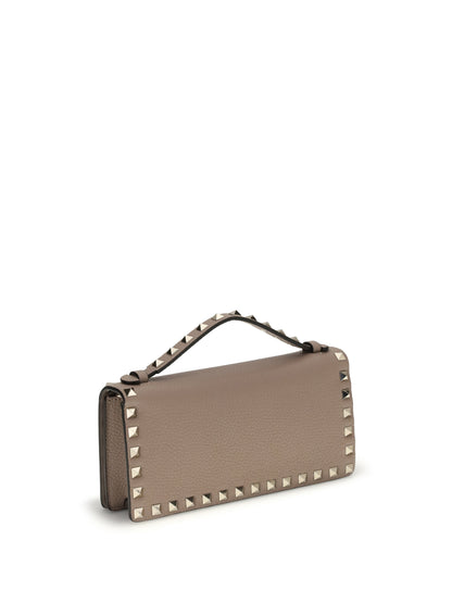 Valentino Garavani Rockstud chain Wallet - Poudre