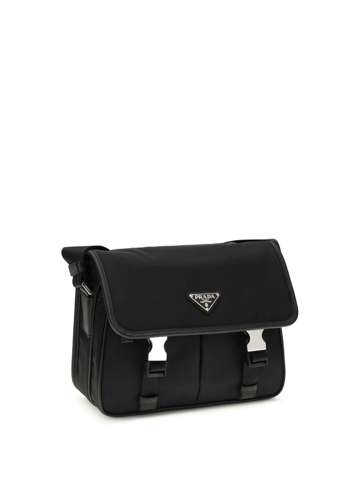Prada Re-Nylon and Saffiano Shoulder Bag - Black