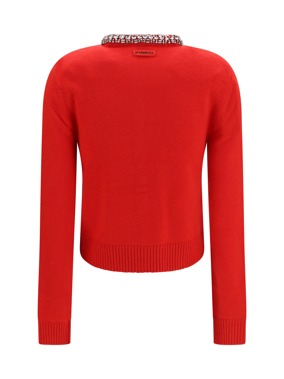 Pinko Colonia Cardigan with jewel collar - Red Ibisco