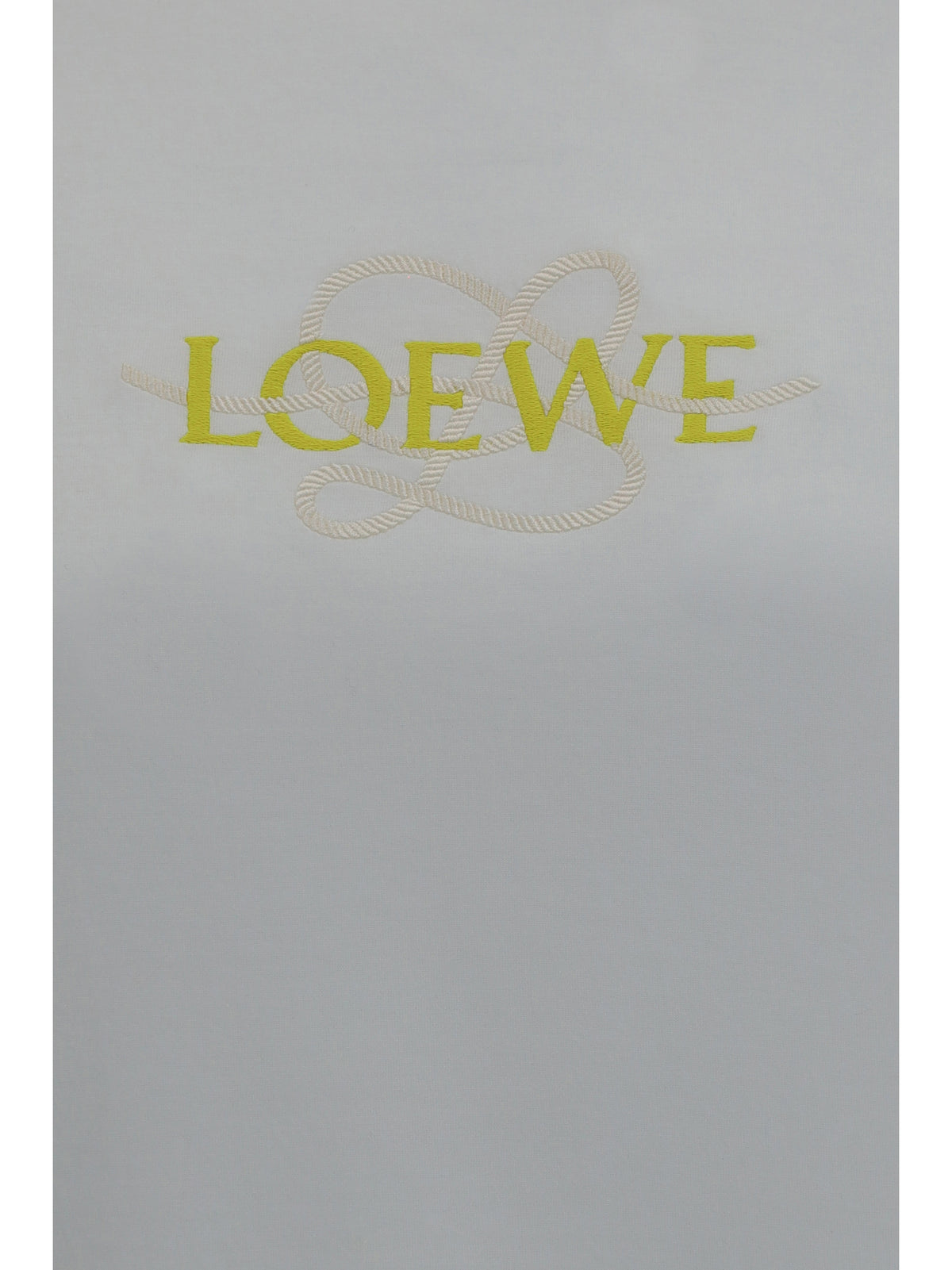 Loewe Cotton blend T-shirt with embroidered logo - White