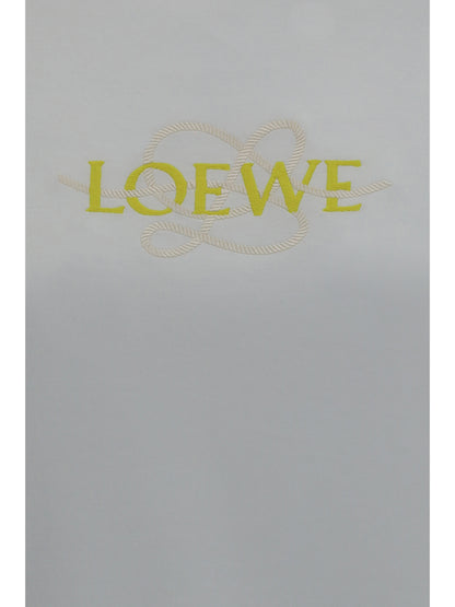 Loewe Cotton blend T-shirt with embroidered logo - White