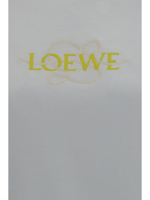 Loewe Cotton blend T-shirt with embroidered logo - White