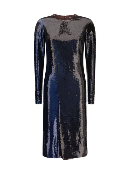 Tom Ford Two-tone sequin Dress - Royal Blue + Brown