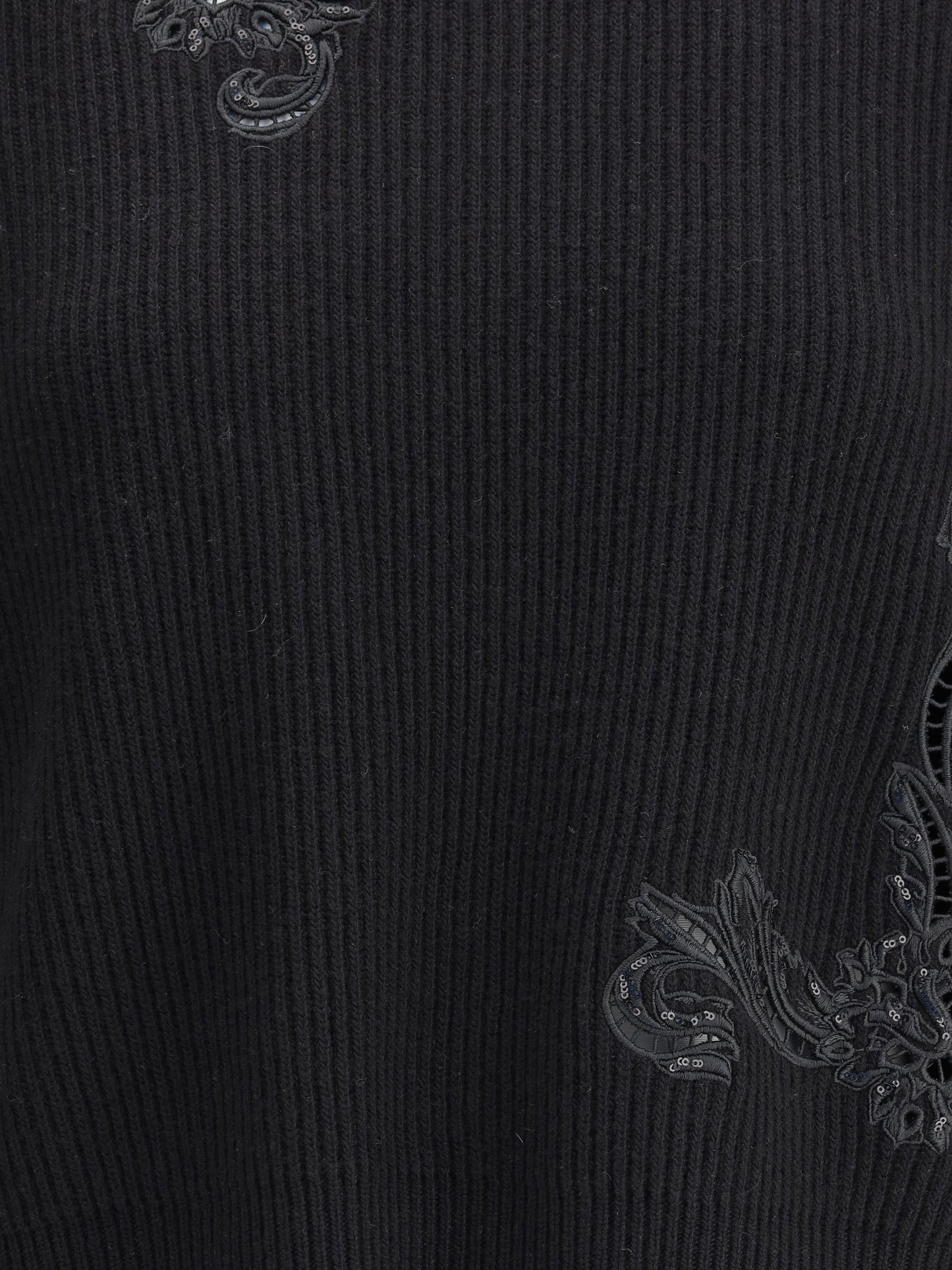 VERSACE Barocco Leaf Embroidered Sweater
