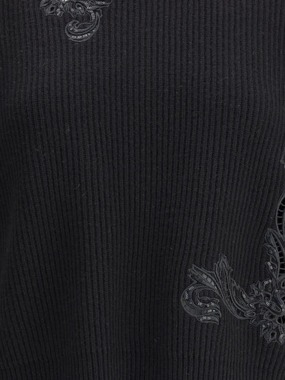 VERSACE Barocco Leaf Embroidered Sweater