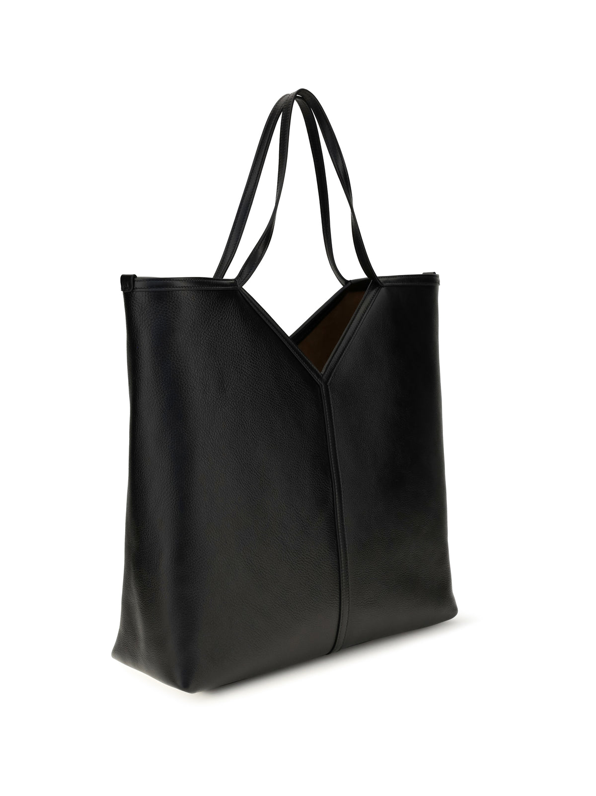 Saint Laurent Large Y leather Tote Bag - Black/Rustic Camel