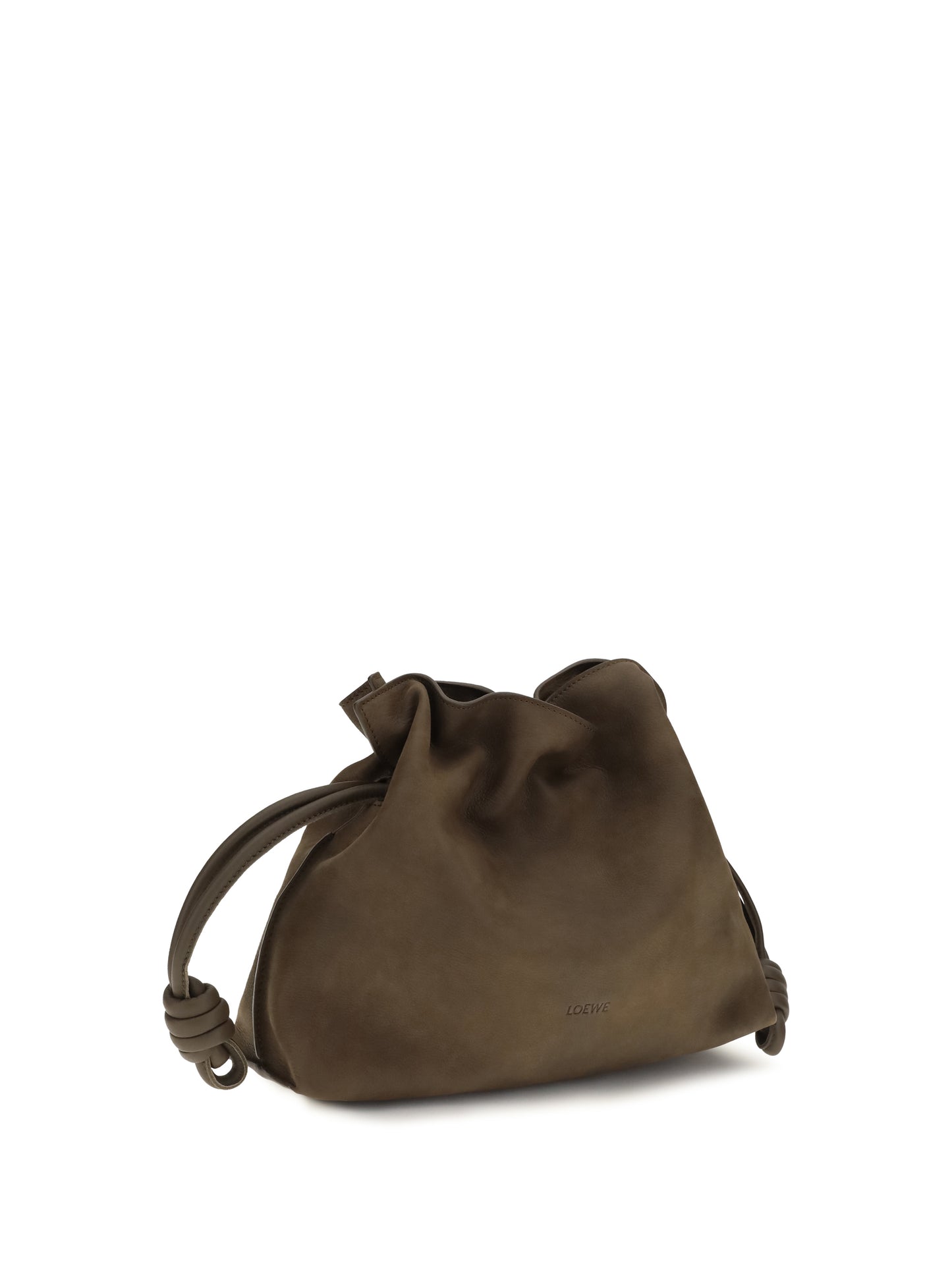 LOEWE Medium Flamenco Clutch in garnet nubuck