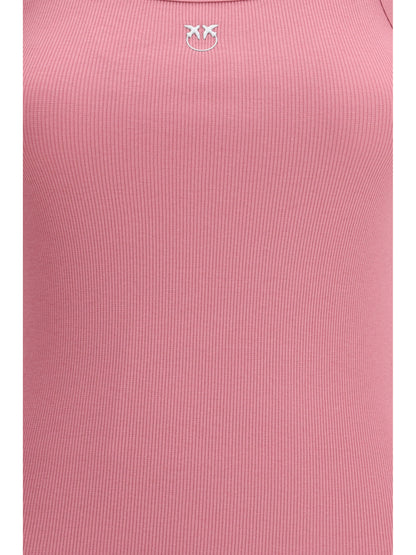 PINKO Ribbed tank Top with Love Birds logo