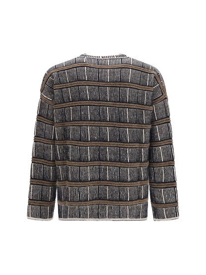 Giorgio Armani Oversized ribbed Sweater in silk and virgin wool blend - Fant.Navy