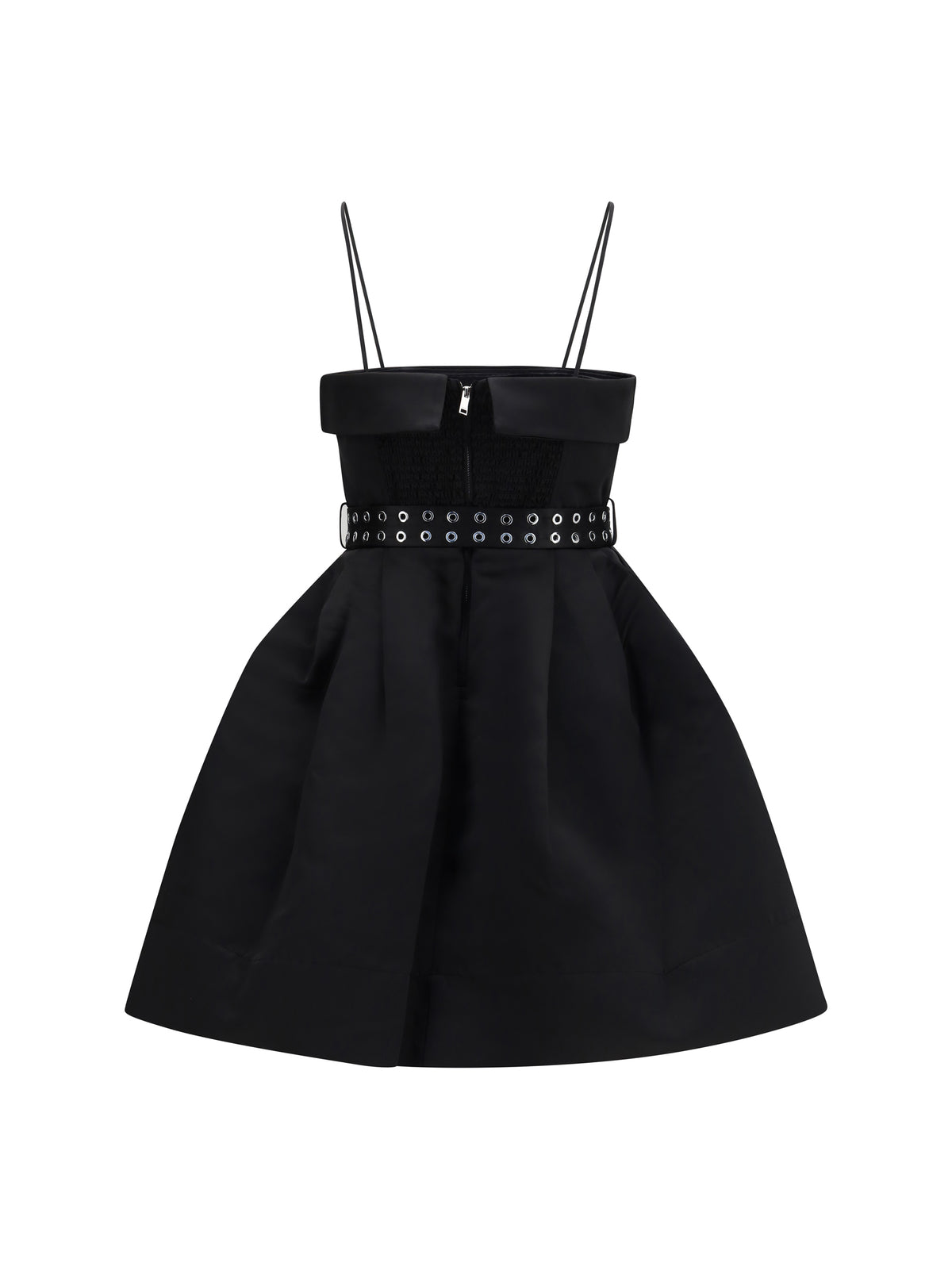 Ganni Short satin Dress with a full skirt - Black