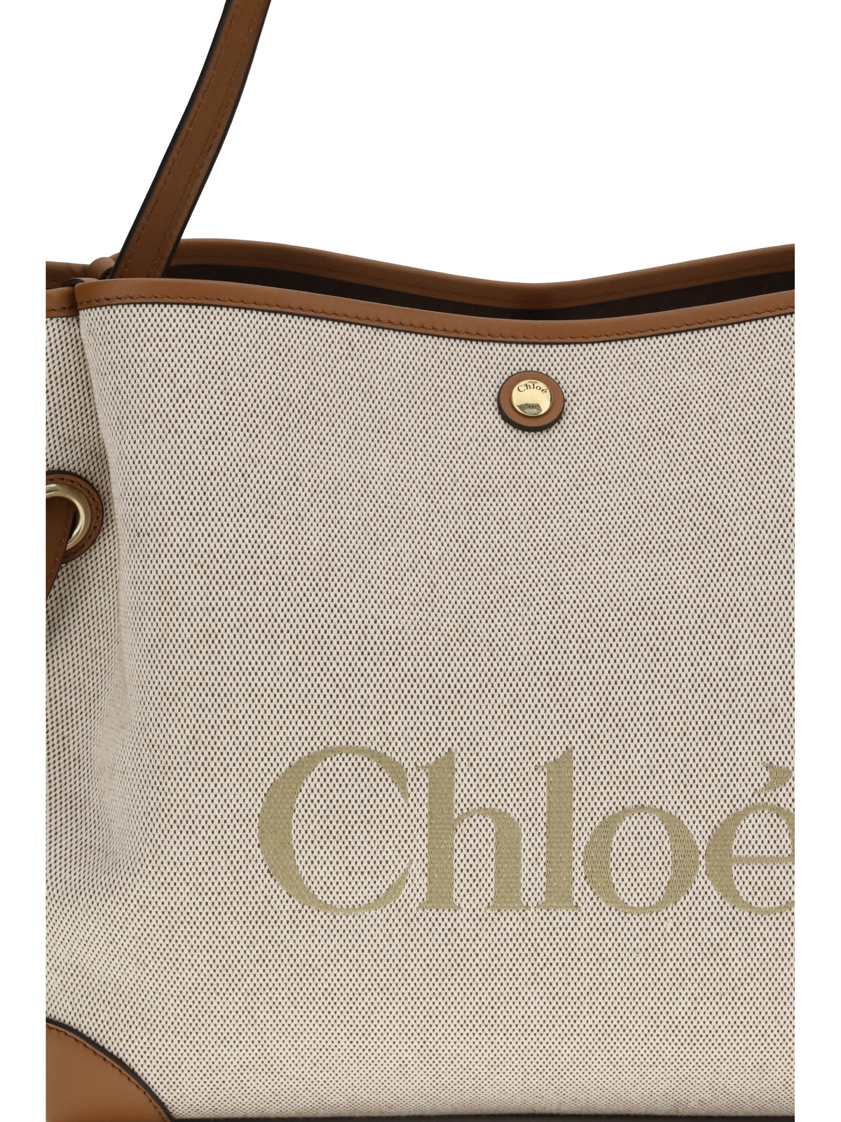 Chloé Clover Tote Bag in canvas - Clay Brown