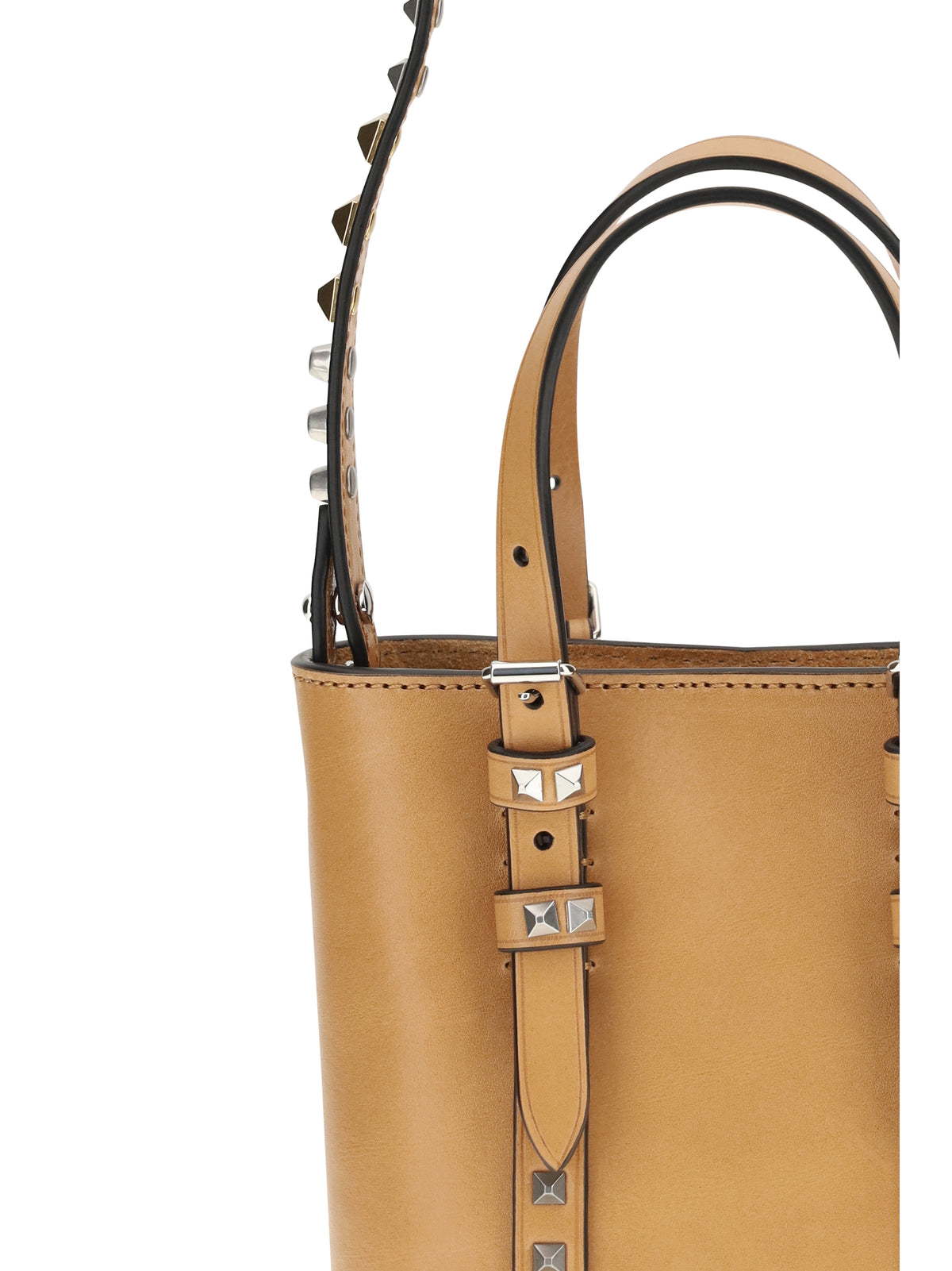 Valentino Garavani Rockstud mini Shoulder Bag - Natural Camel