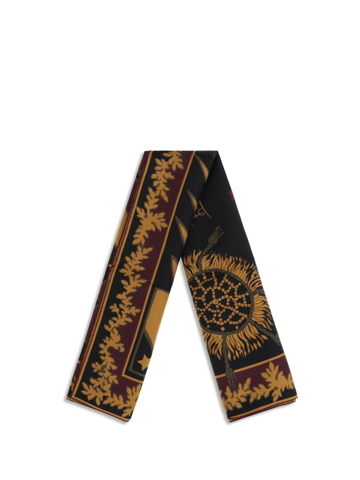 Pucci Printed Silk Twill Scarf - Burgundy Gold