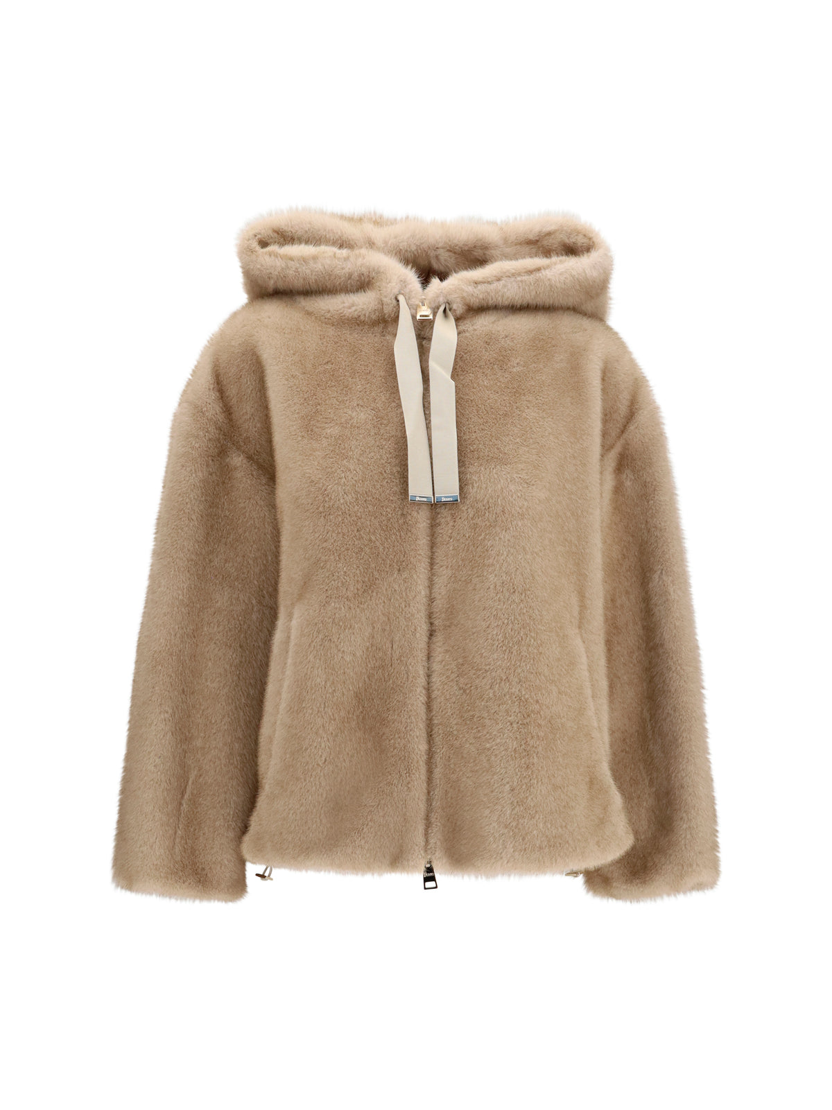 Herno Hooded Jacket in eco-fur - Chantilly