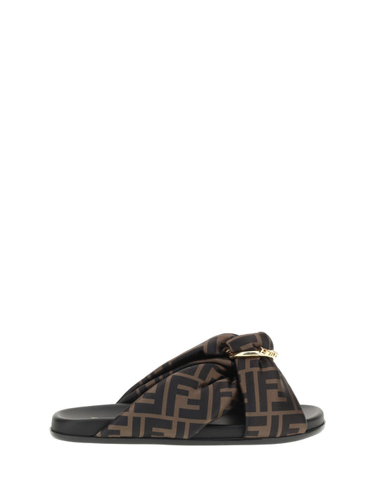 FENDI Satin Slide Sandals