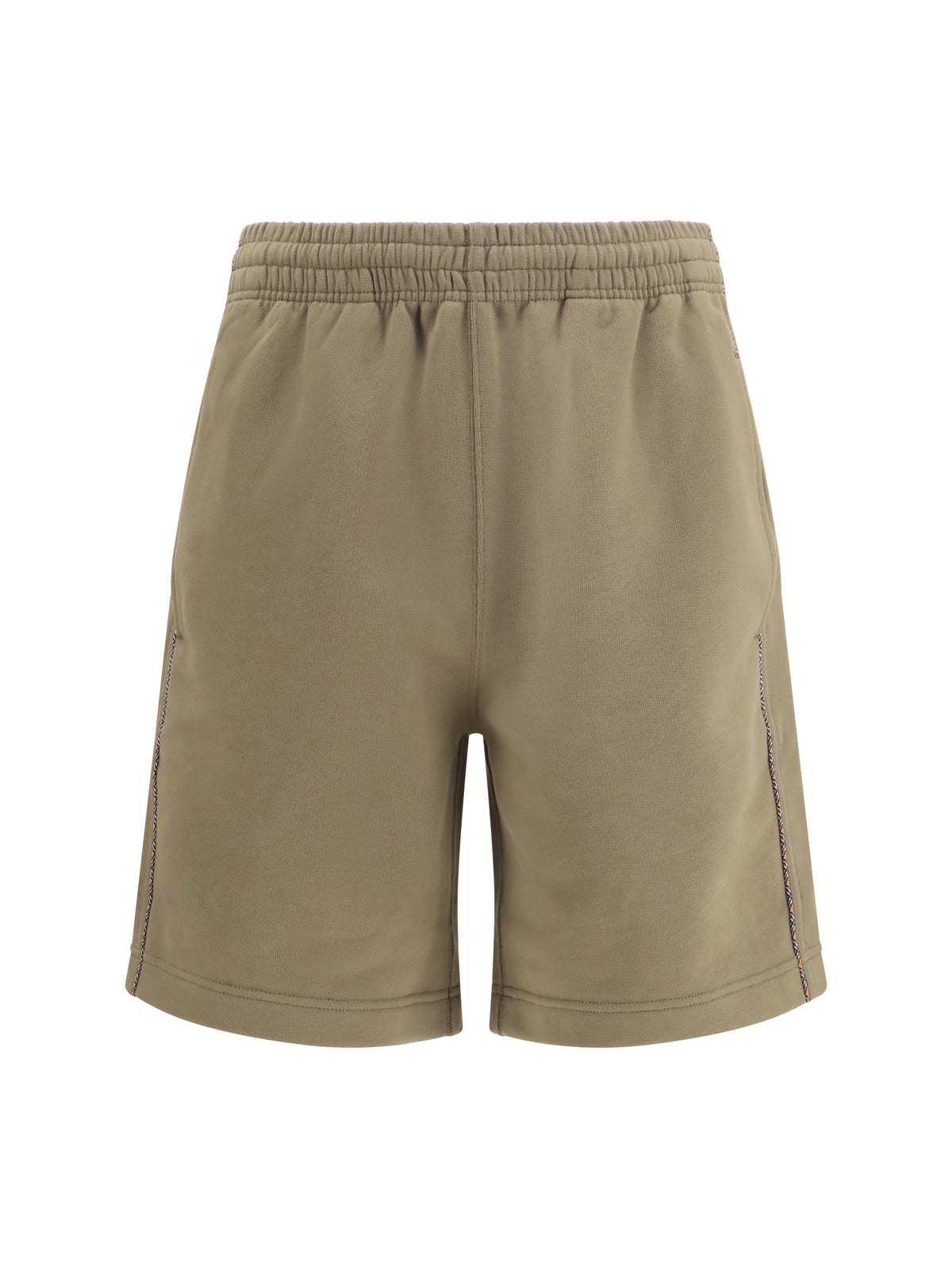 Burberry Cotton Shorts with Check trims - Finch Brown