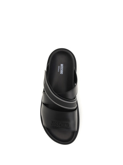 MOSCHINO Flat leather Sandals