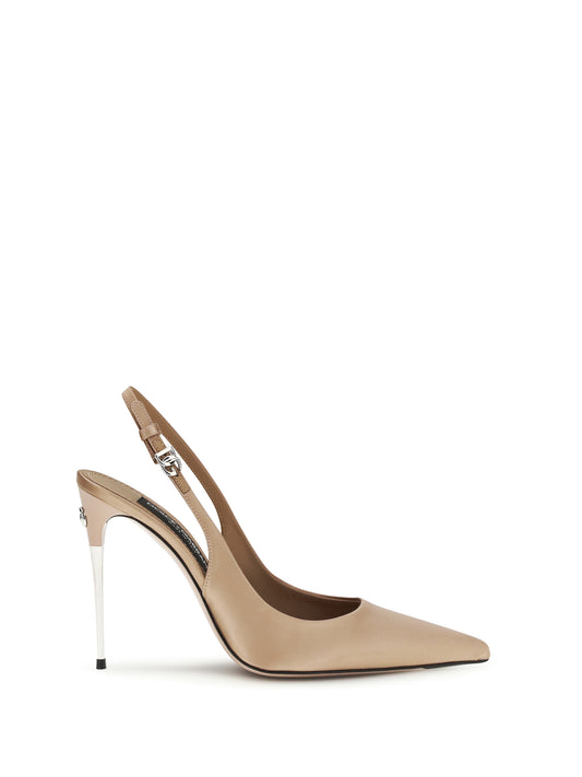 DOLCE & GABBANA Satin Slingback Pumps