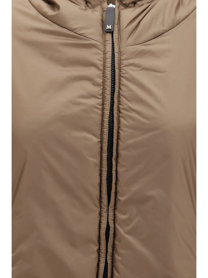 Max Mara The Cube Hooded padded Vest in water repellent canvas - Dark Gold