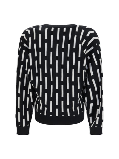 Versace Gianni Dashes Cardigan - Black/White