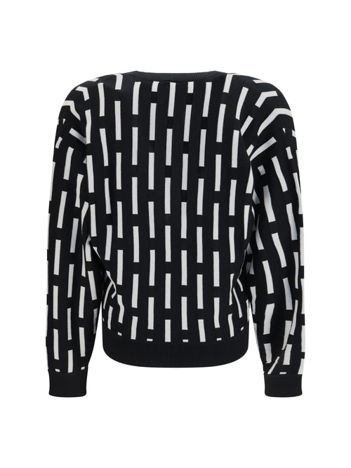 Versace Gianni Dashes Cardigan - Black/White