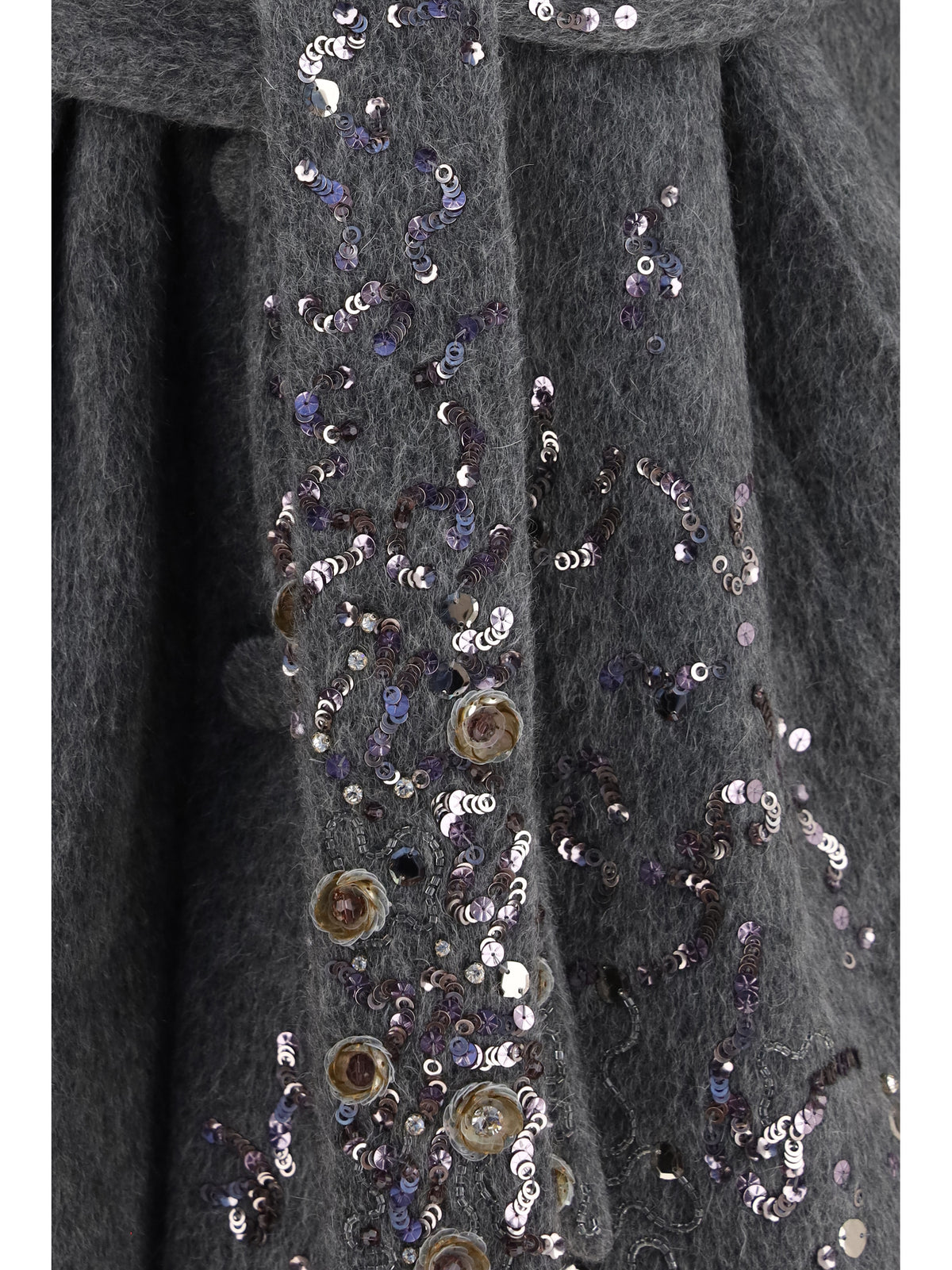 Valentino Mohair and Wool-Blend Coat - Grey
