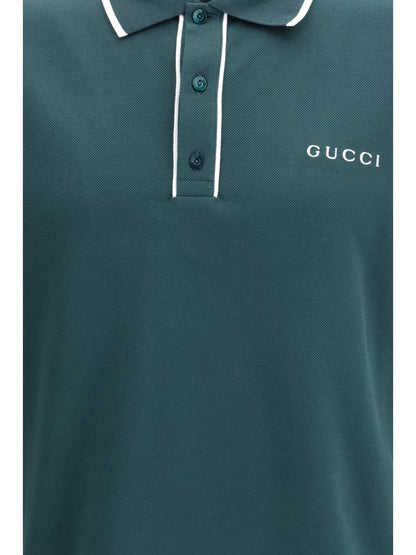 Gucci Cotton Polo - Petrolium/Mix