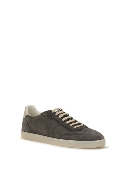 Brunello Cucinelli Suede Sneakers - Antracite+Avorio+Lavagna