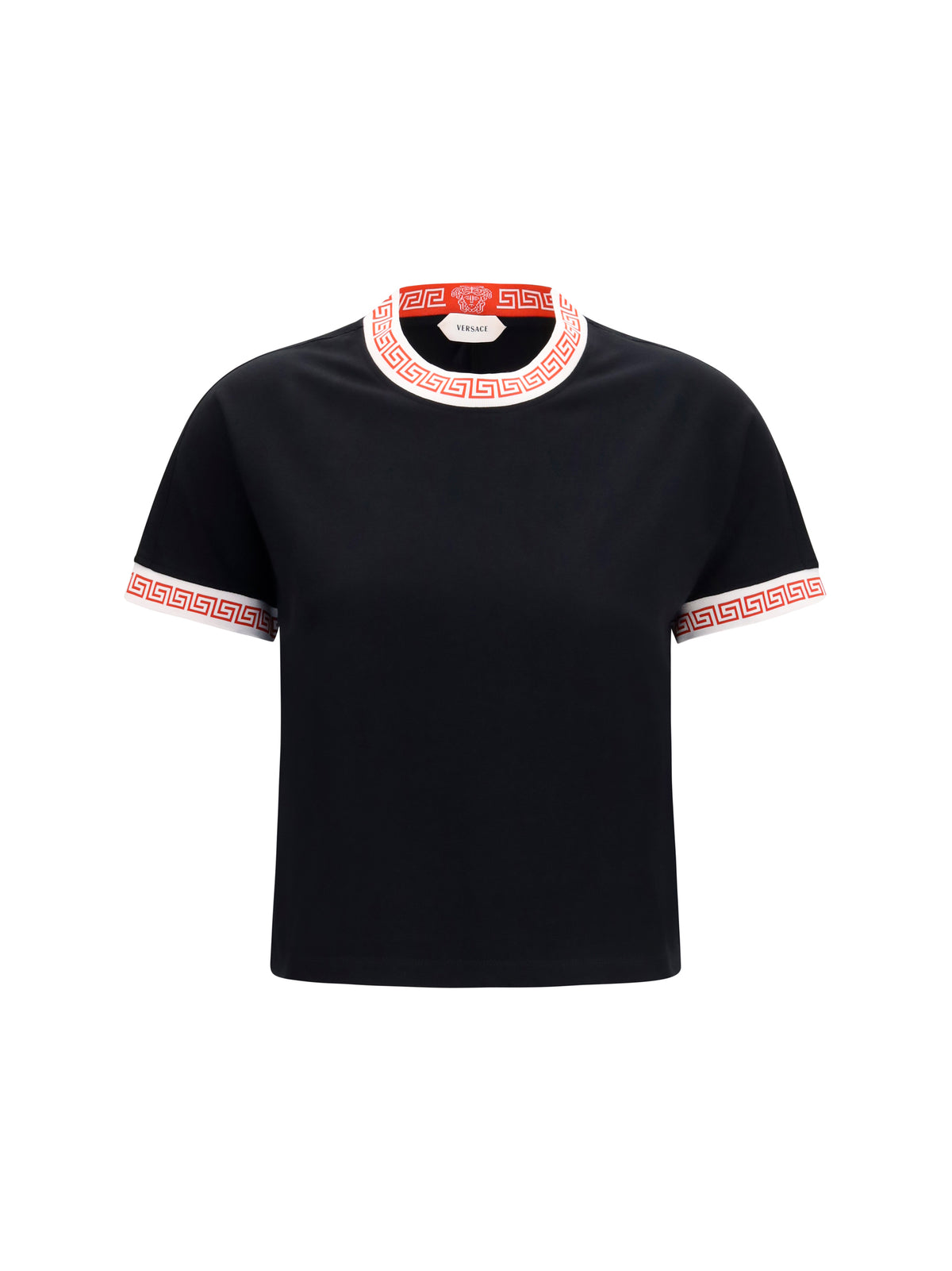 Versace T-shirt with greca details - Black
