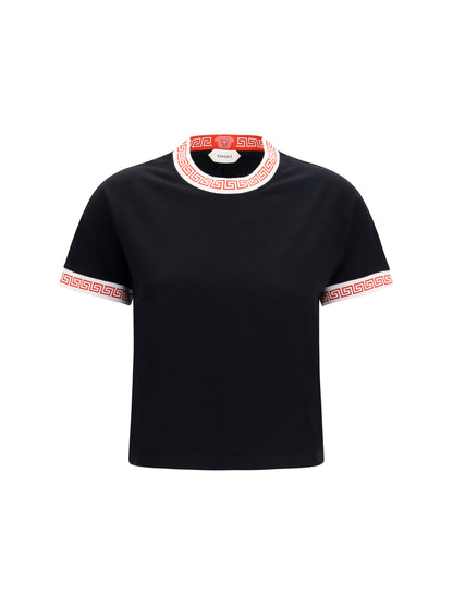 Versace T-shirt with greca details - Black