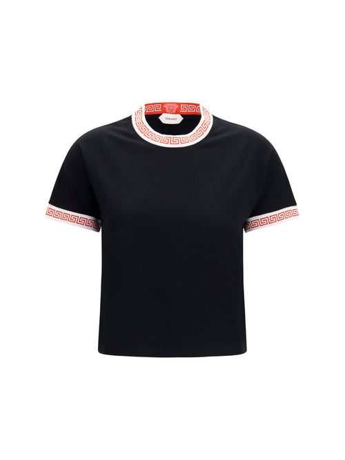 Versace T-shirt with greca details - Black