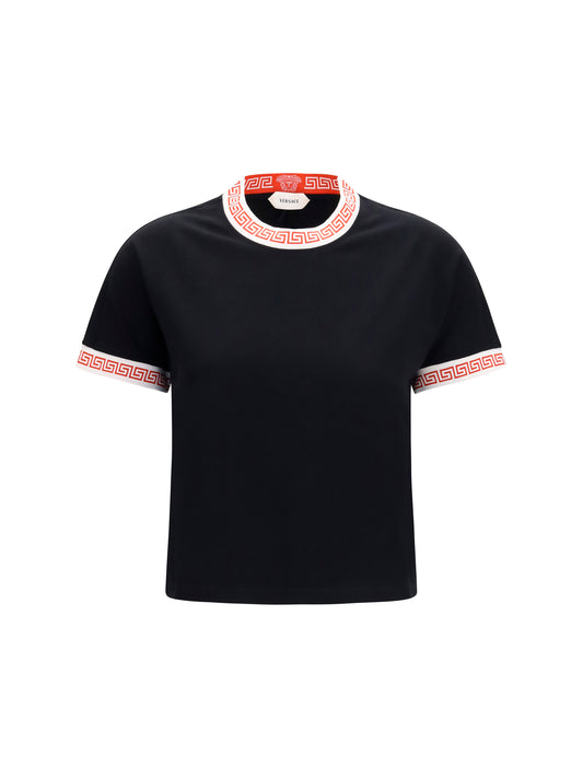 Versace T-shirt with greca details - Black