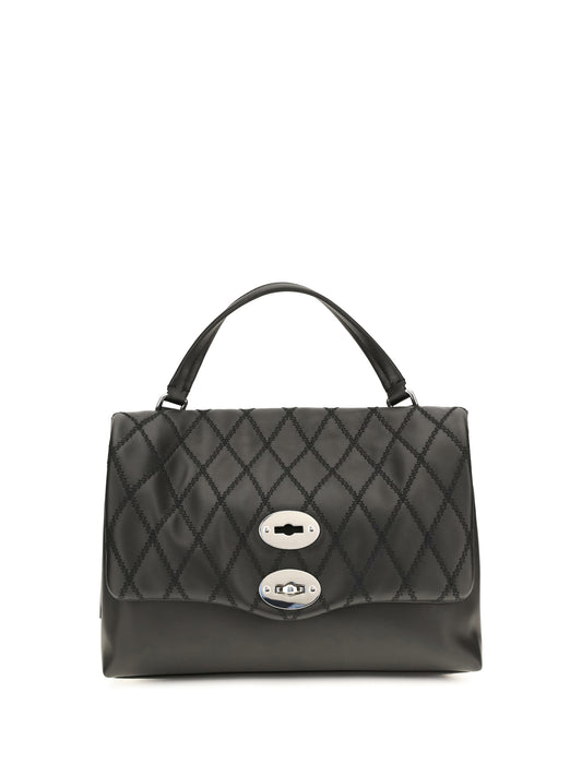 Zanellato Postina Tramè leather Top Handle Bag - Black Riso Venere
