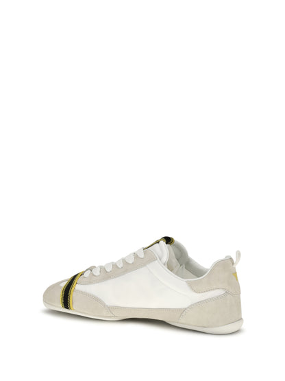 Fendi Wrap suede and fabric Sneakers - Panna+Panna+Uwhite