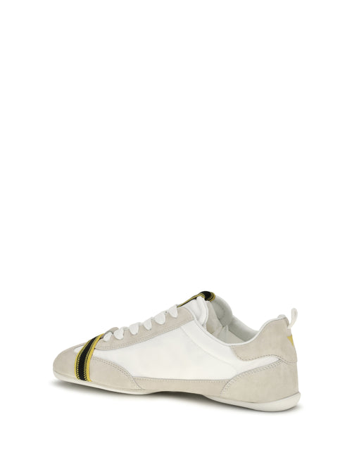 Fendi Wrap suede and fabric Sneakers - Panna+Panna+Uwhite