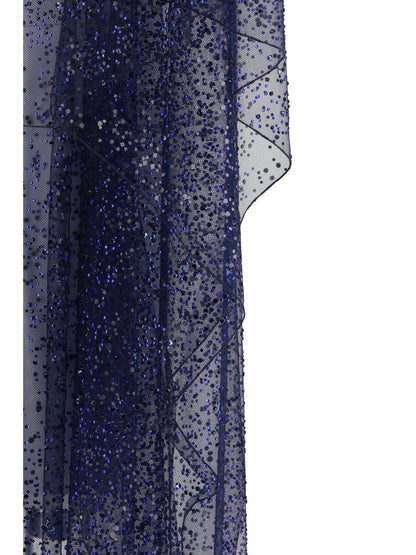 GIORGIO ARMANI Long tulle and crystal-embellished Poncho