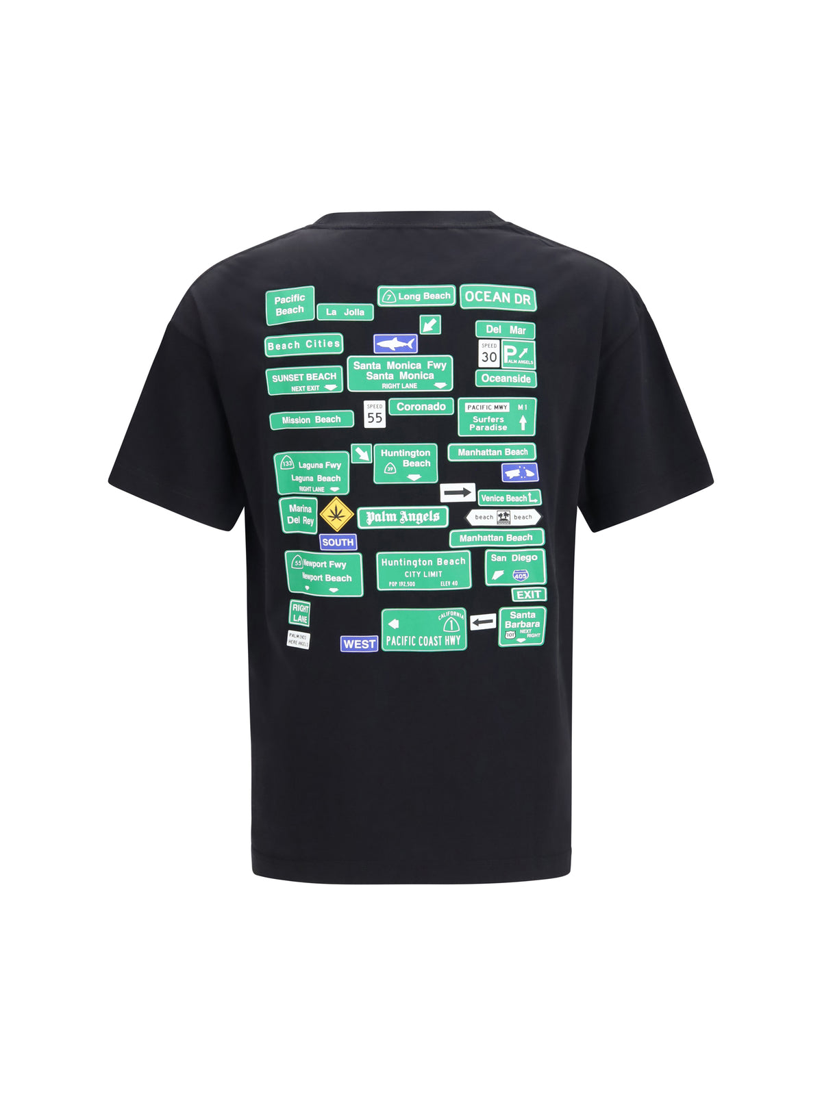 Palm Angels Street Signals cotton T-shirt - Black - Green