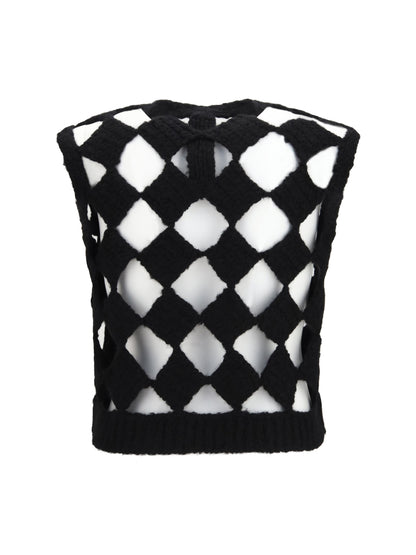 Rick Owens Open knit Vest - Black