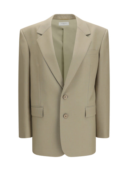 Saint Laurent Single-breasted Jacket in wool and silk - Mustard