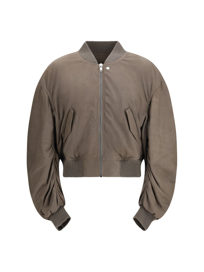 Rick Owens Secchia Flight Bomber in lambskin leather with padding - Dust