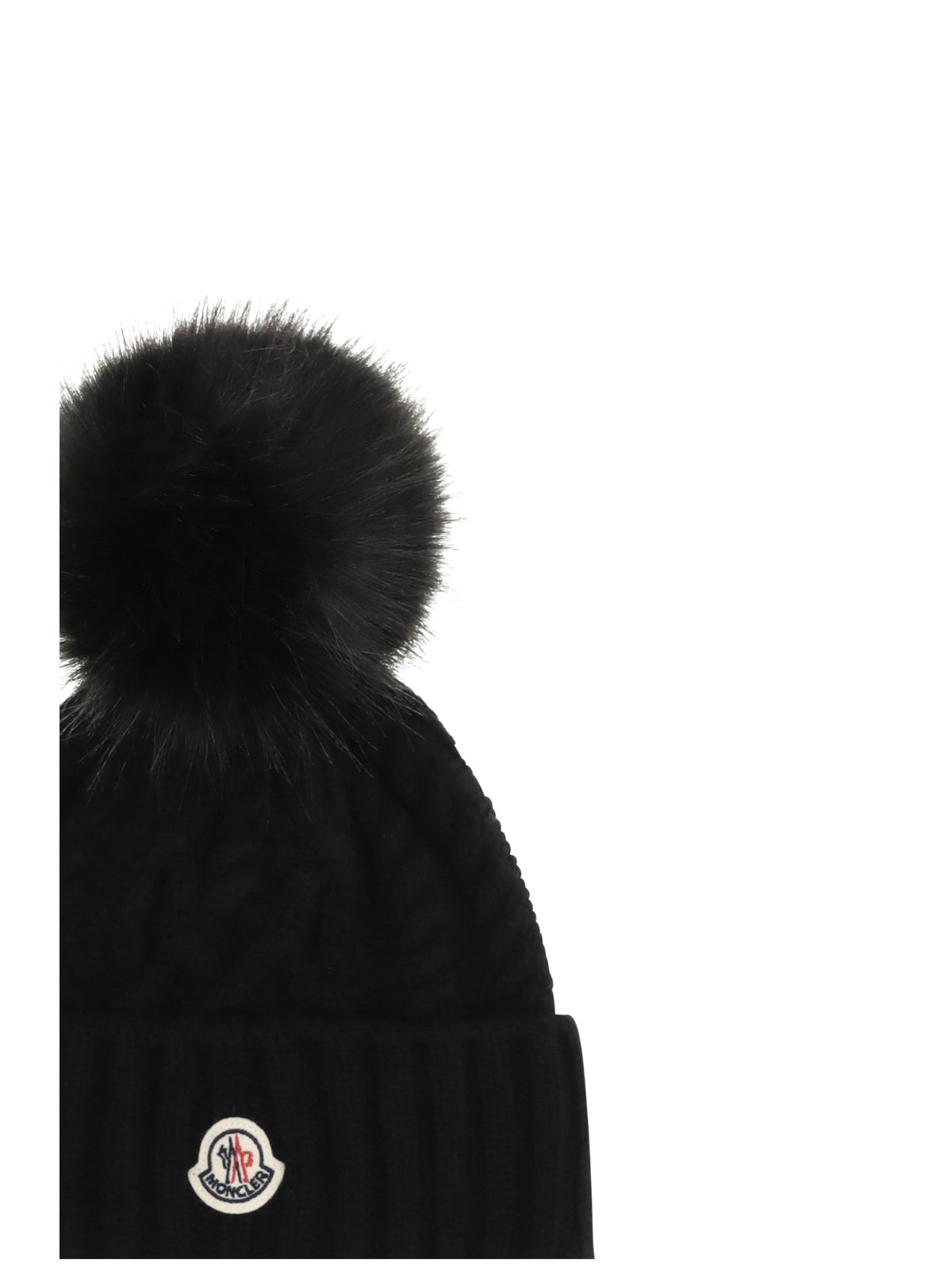 Moncler Wool and cashmere Beanie with pom-pom - Black