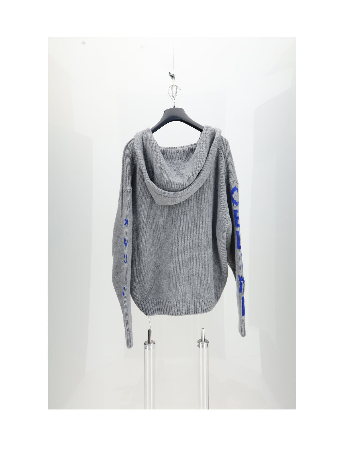 Celine HOODED CARDIGAN - Grey/Blue