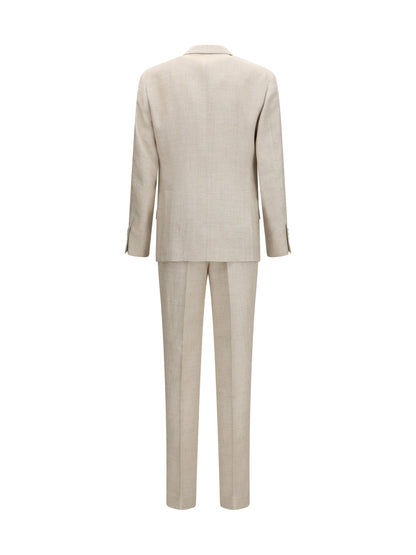 BRUNELLO CUCINELLI Hopsack Suit in silk, linen, and wool