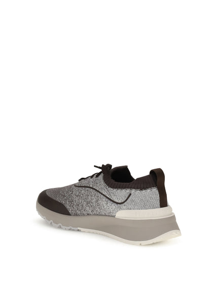 BRUNELLO CUCINELLI Techno cotton knit Sneakers runners