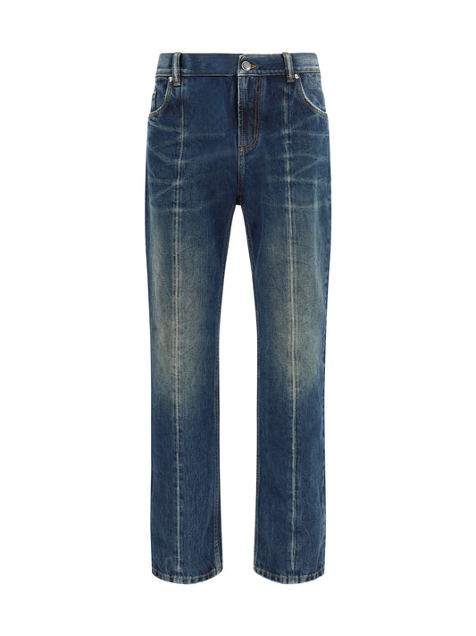 VERSACE Distressed straight-leg Jeans